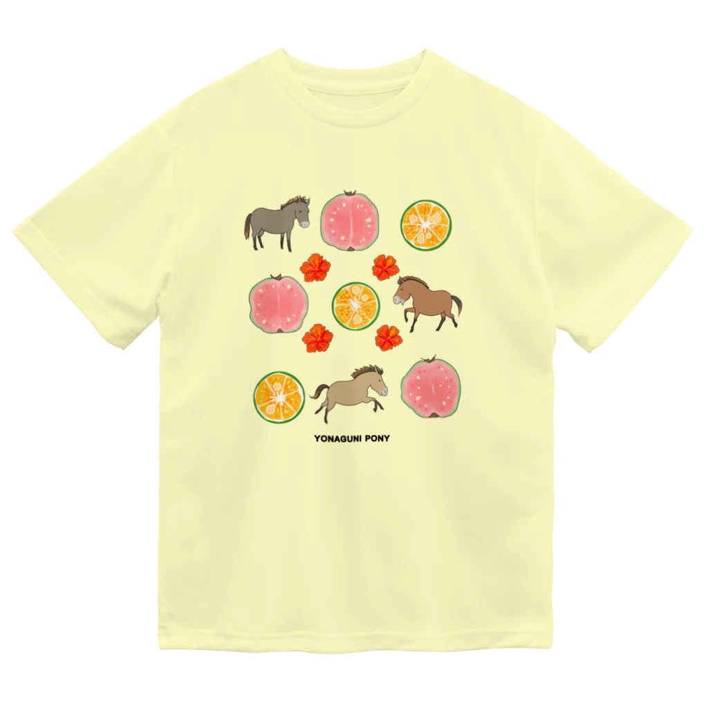 poniponiの沖縄の果物と馬 Dry T-Shirt