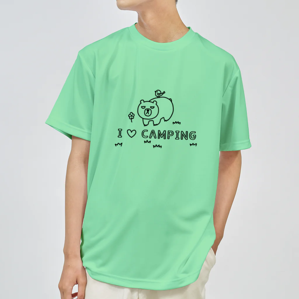 あふろっち商店のI LOVE CAMPING（黒） ドライTシャツ