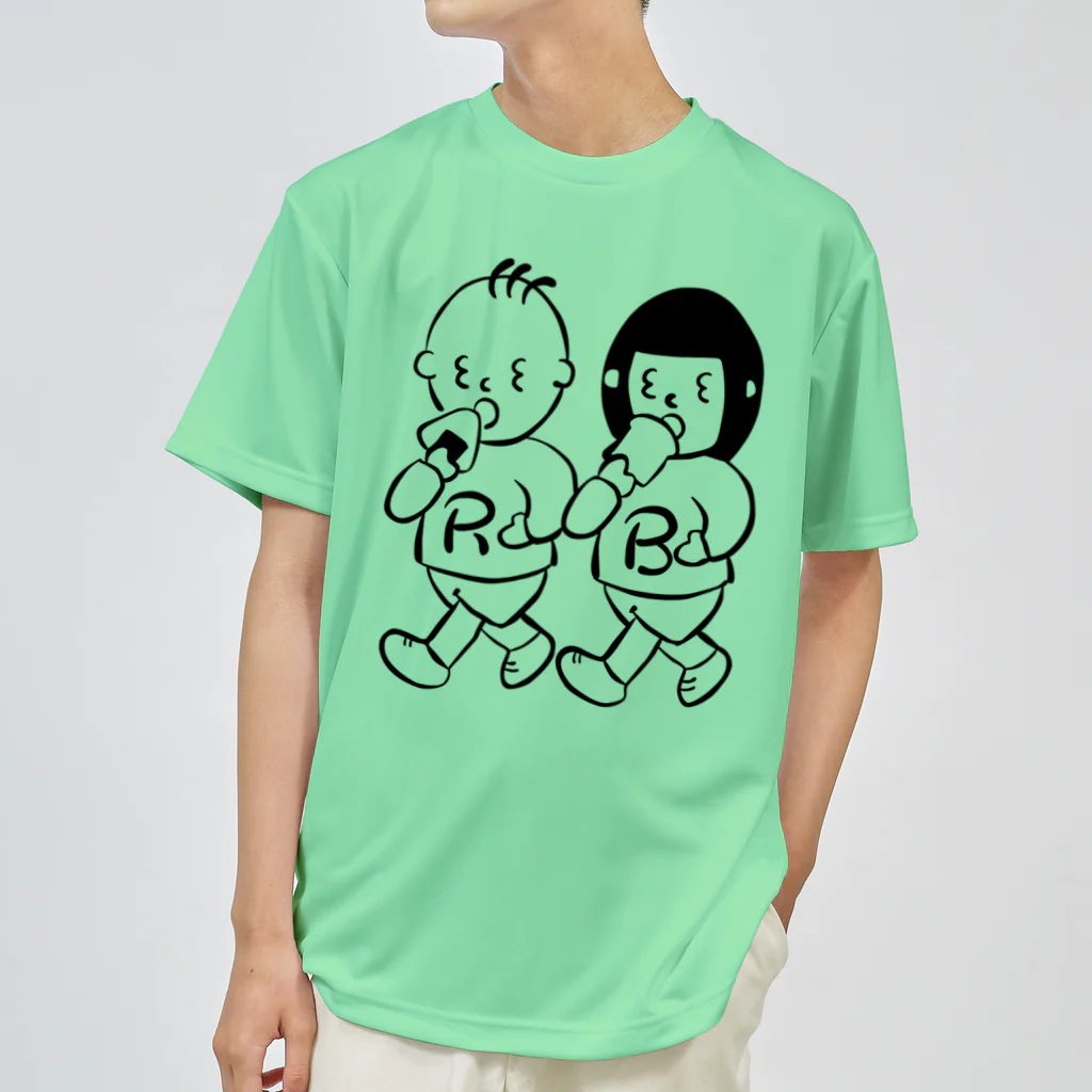 ランニングと朝食のランブレちゃんロゴTシャツ（背面白ロゴ） Dry T-Shirt
