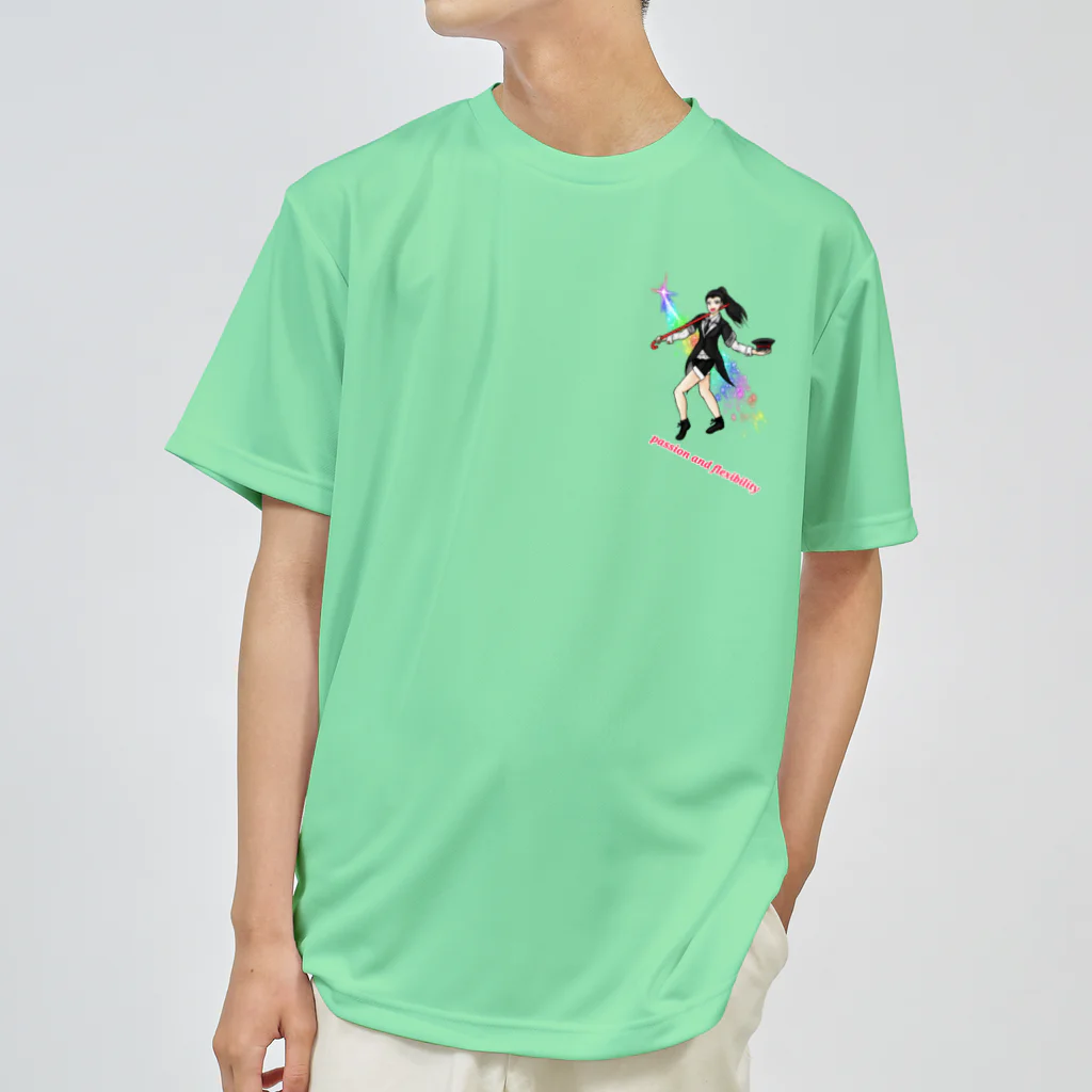 Lily bird（リリーバード）のフルカラー ジャズダンサー 光と英字ロゴ ドライTシャツ