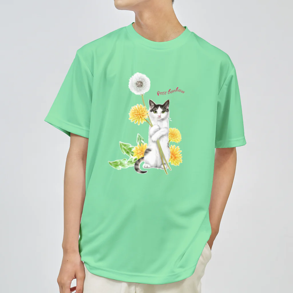 Ａｔｅｌｉｅｒ　Ｈｅｕｒｅｕｘのタンポポとサバトラ子猫② ドライTシャツ