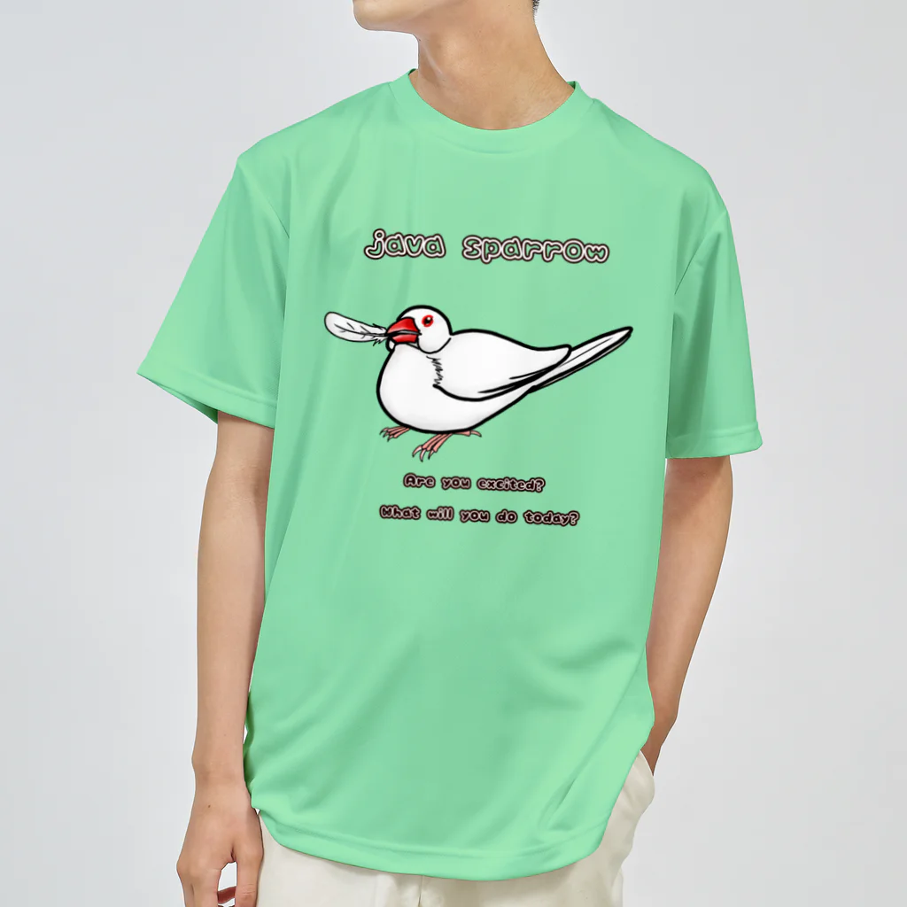 Lily bird（リリーバード）の羽くわえ文鳥 フルカラー ドライTシャツ