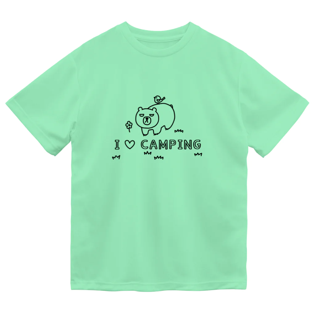 あふろっち商店のI LOVE CAMPING（黒） ドライTシャツ