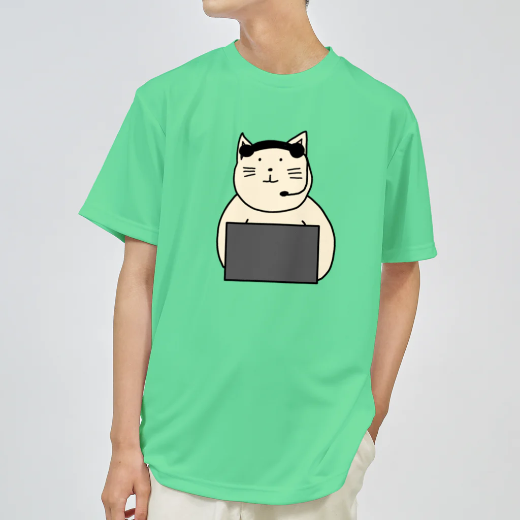 ＋Whimsyのコールセンターねこ ドライTシャツ