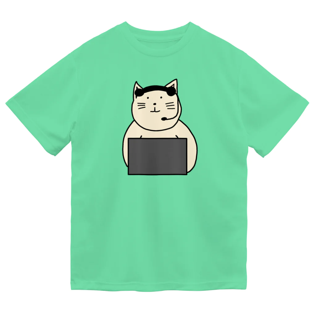 ＋Whimsyのコールセンターねこ ドライTシャツ