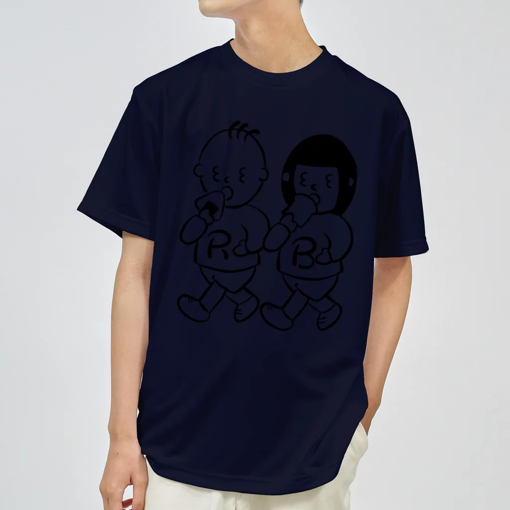 ランニングと朝食のランブレちゃんロゴTシャツ（背面青ロゴ） Dry T-Shirt