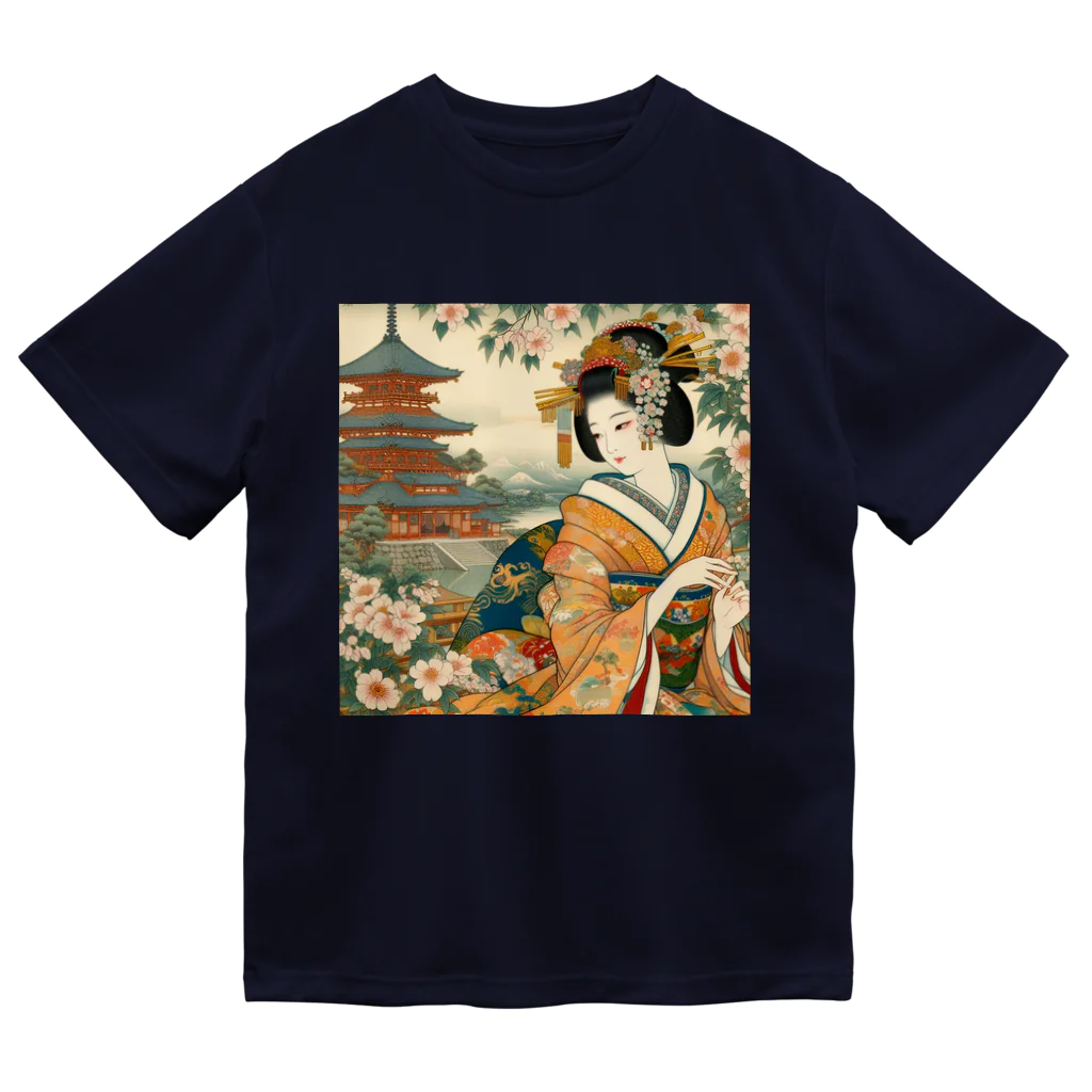 tamabestの浮世絵風美人図 ドライTシャツ