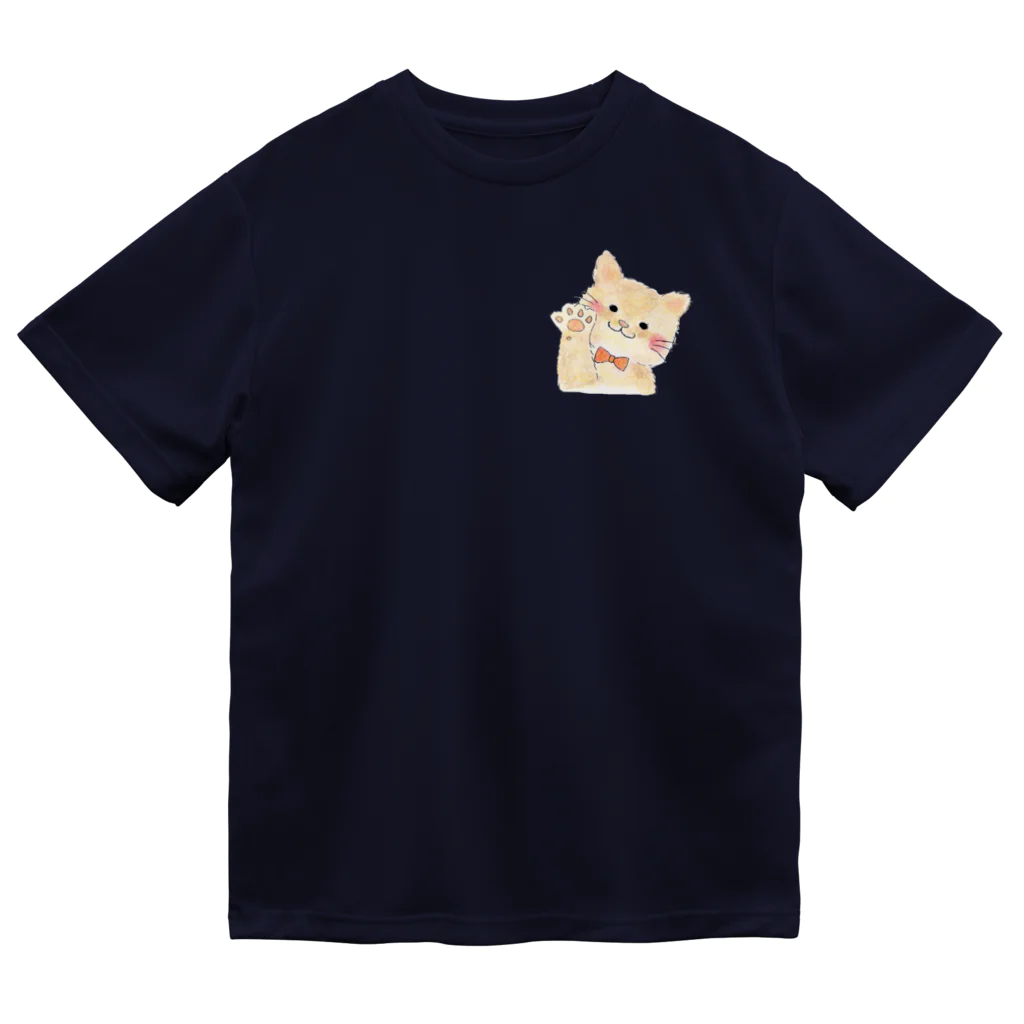 akiの大変なとき手を貸す猫 ドライTシャツ