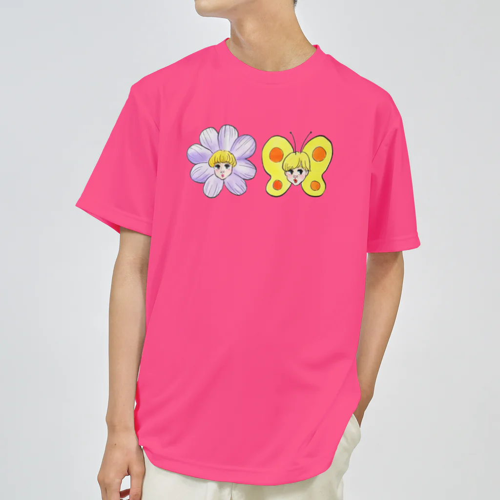 ソーメンズの花とちょうちょ ドライTシャツ