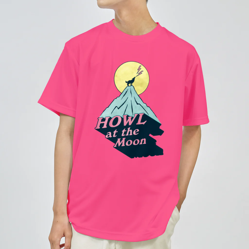 LONESOME TYPE ススの🌕月に吠える🐺（HOWL at the Moon） ドライTシャツ