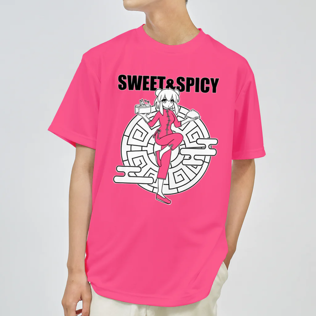 SWEET＆SPICY 【 すいすぱ 】ダーツの好吃。（美味しいよ）　ロゴ有 ドライTシャツ