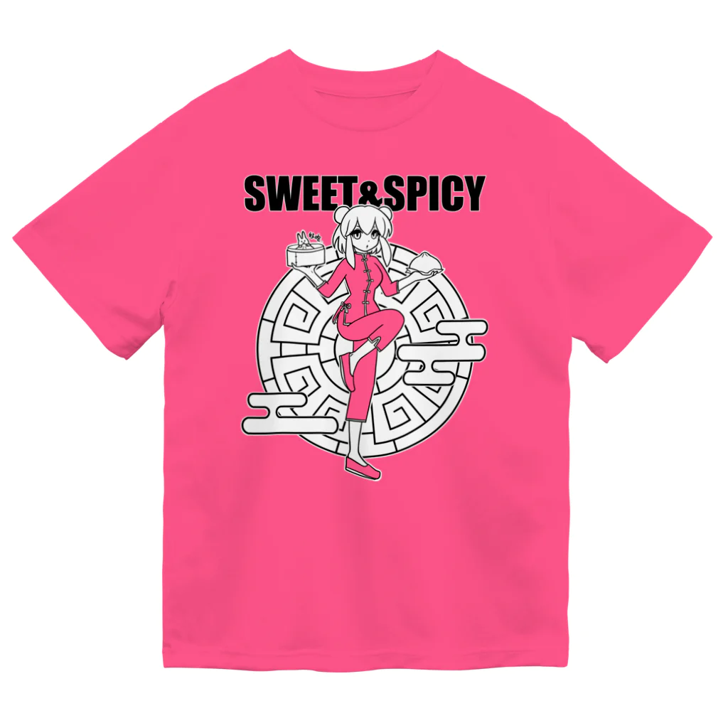 SWEET＆SPICY 【 すいすぱ 】ダーツの好吃。（美味しいよ）　ロゴ有 ドライTシャツ