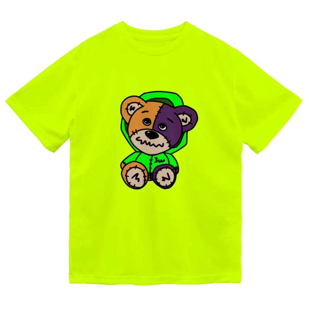 3wの#3 カラフルクマくん 緑ジャケット Dry T-Shirt