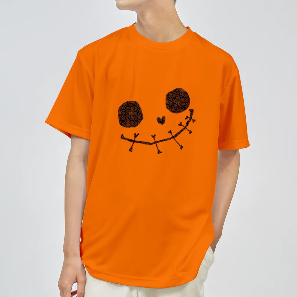 まちのやのハロウィンスカル(オレンジフラワー) ドライTシャツ