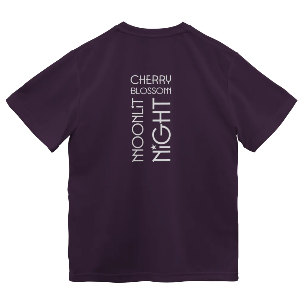 月夜のタツノオトシゴのcherry blossom moonlit night ドライTシャツ