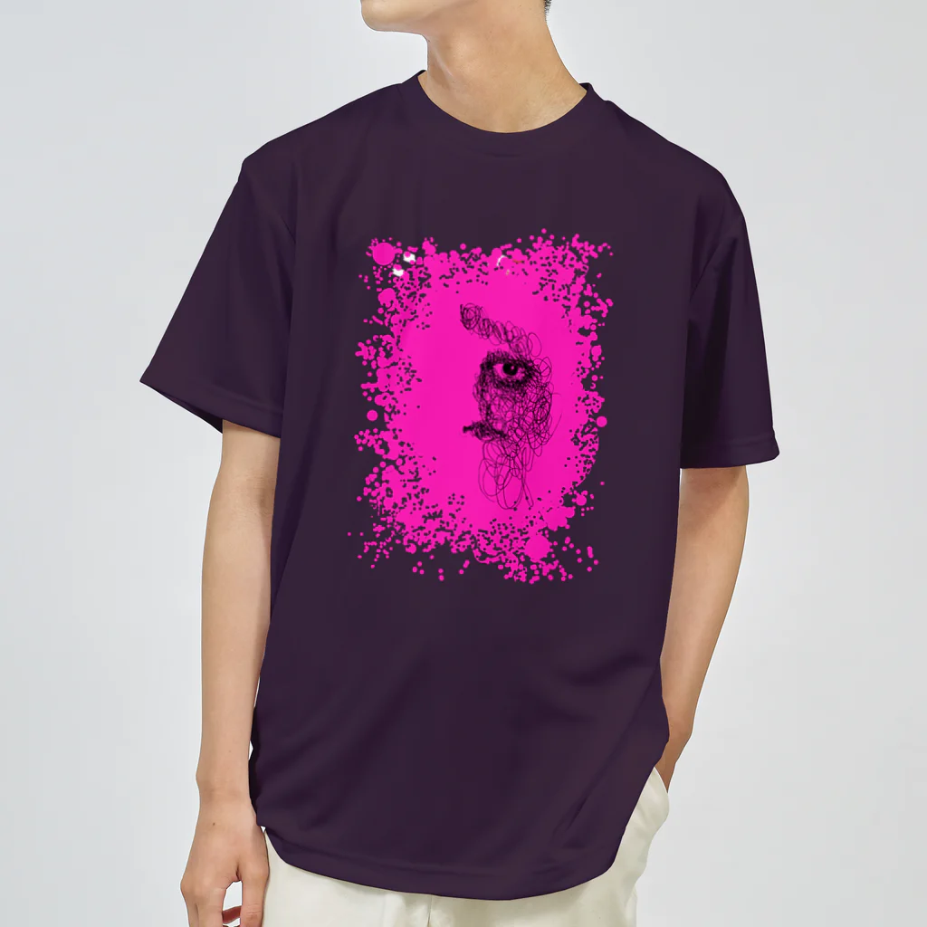 工房ＨＡＮＺＯＵのラフ画 No.2 PINK ドライTシャツ