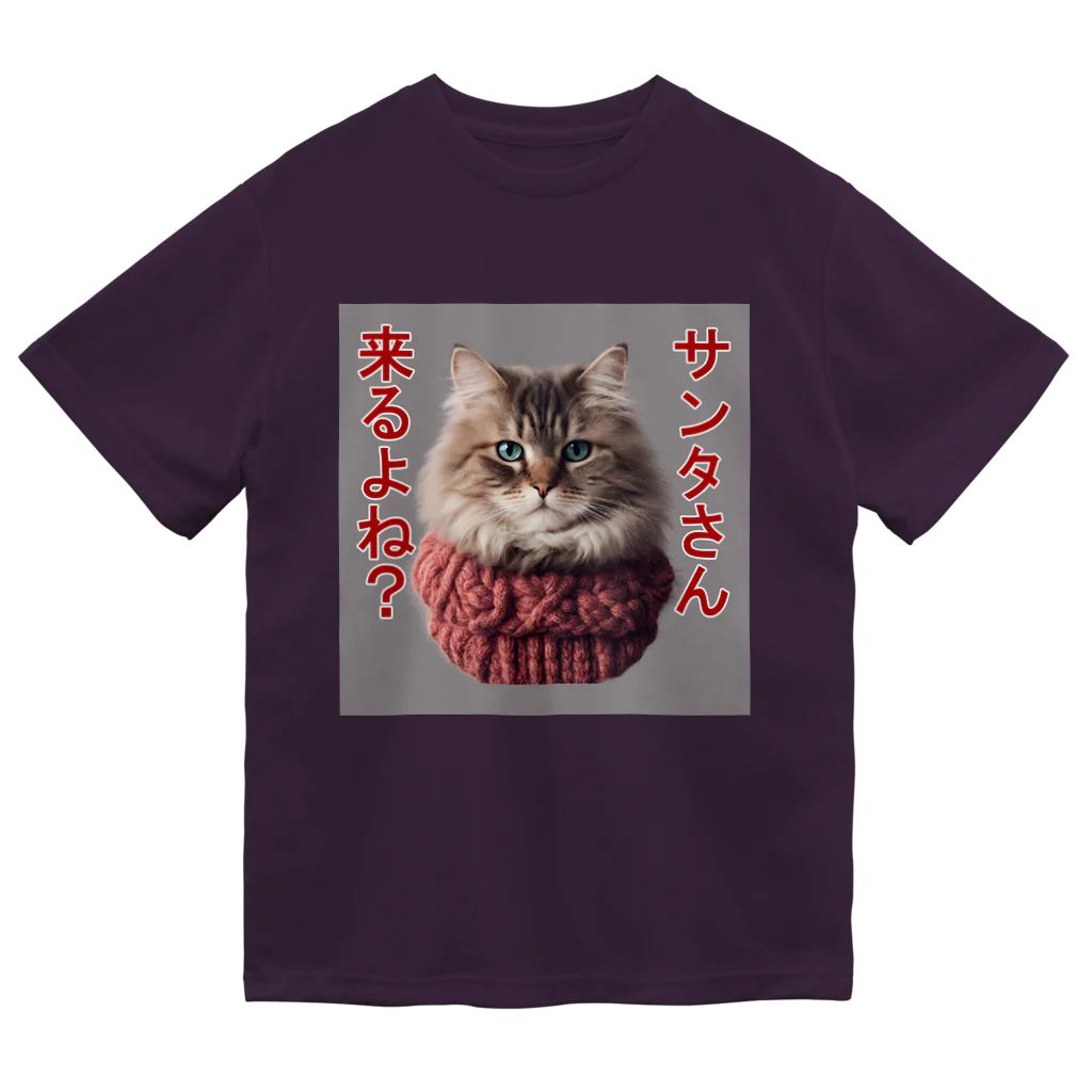 てくのちゃんのサンタを信じてる猫 Dry T-Shirt