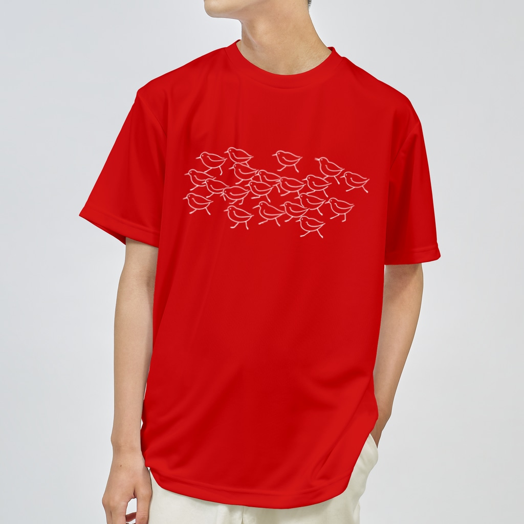 piro piro piccoloのミユビシギ19＋ハマシギ1　white（濃色用） Dry T-Shirt