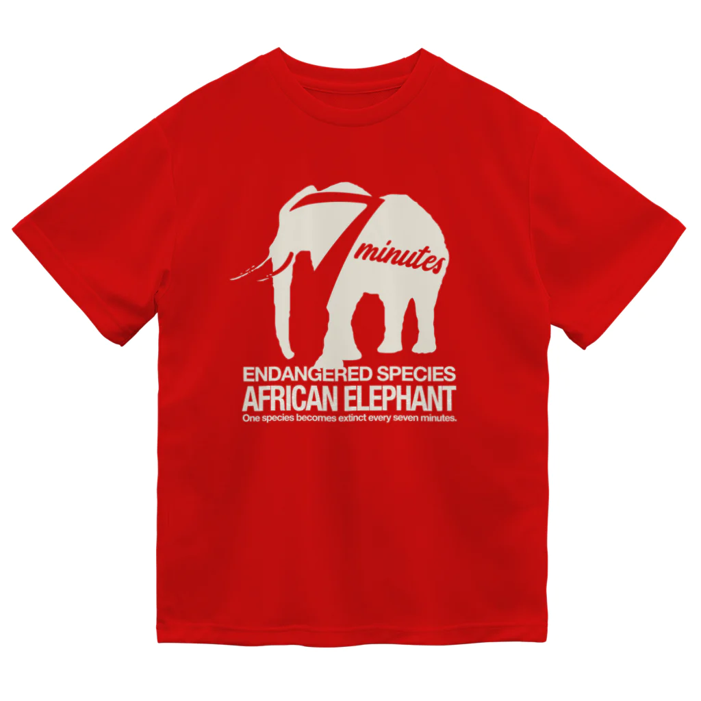t-shirts-cafeの『アフリカゾウ』絶滅危惧種（レッドリスト） Dry T-Shirt
