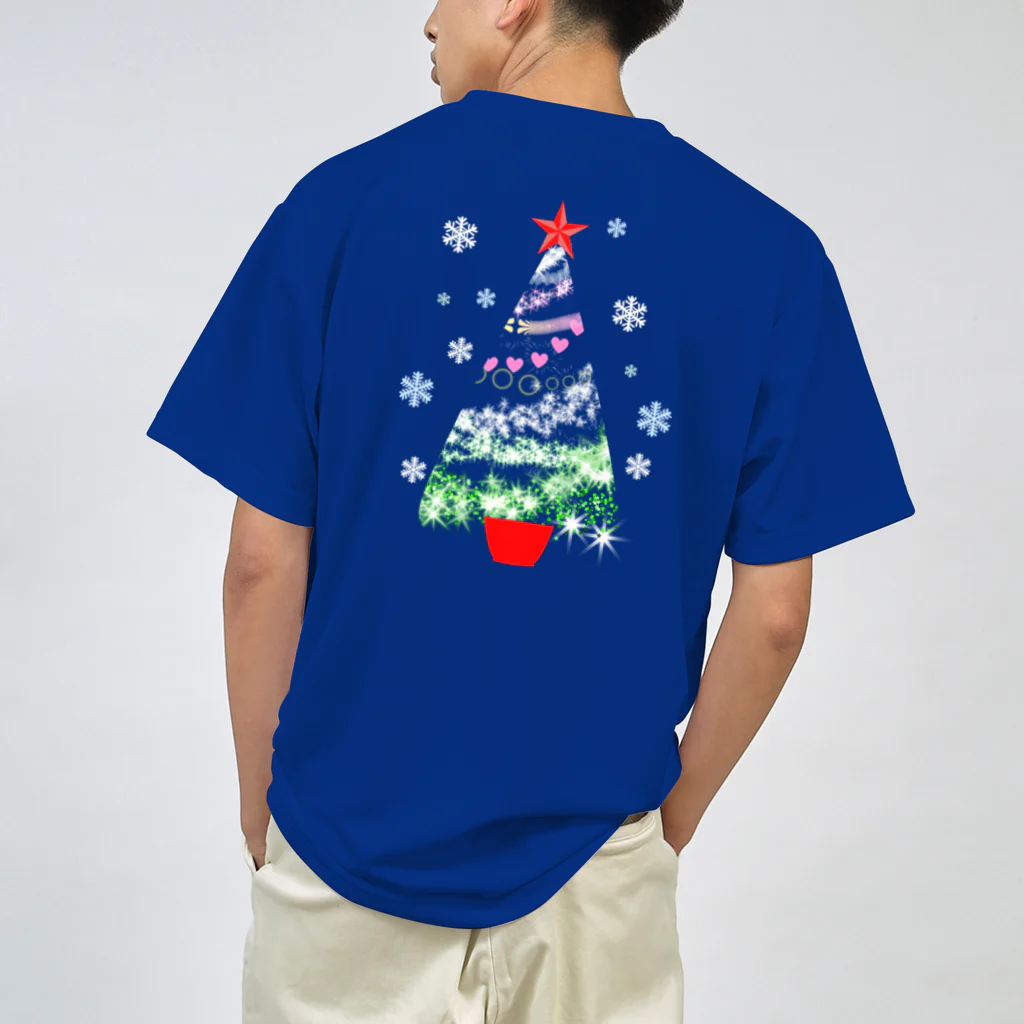 月夜のタツノオトシゴのwhite christmas ドライTシャツ