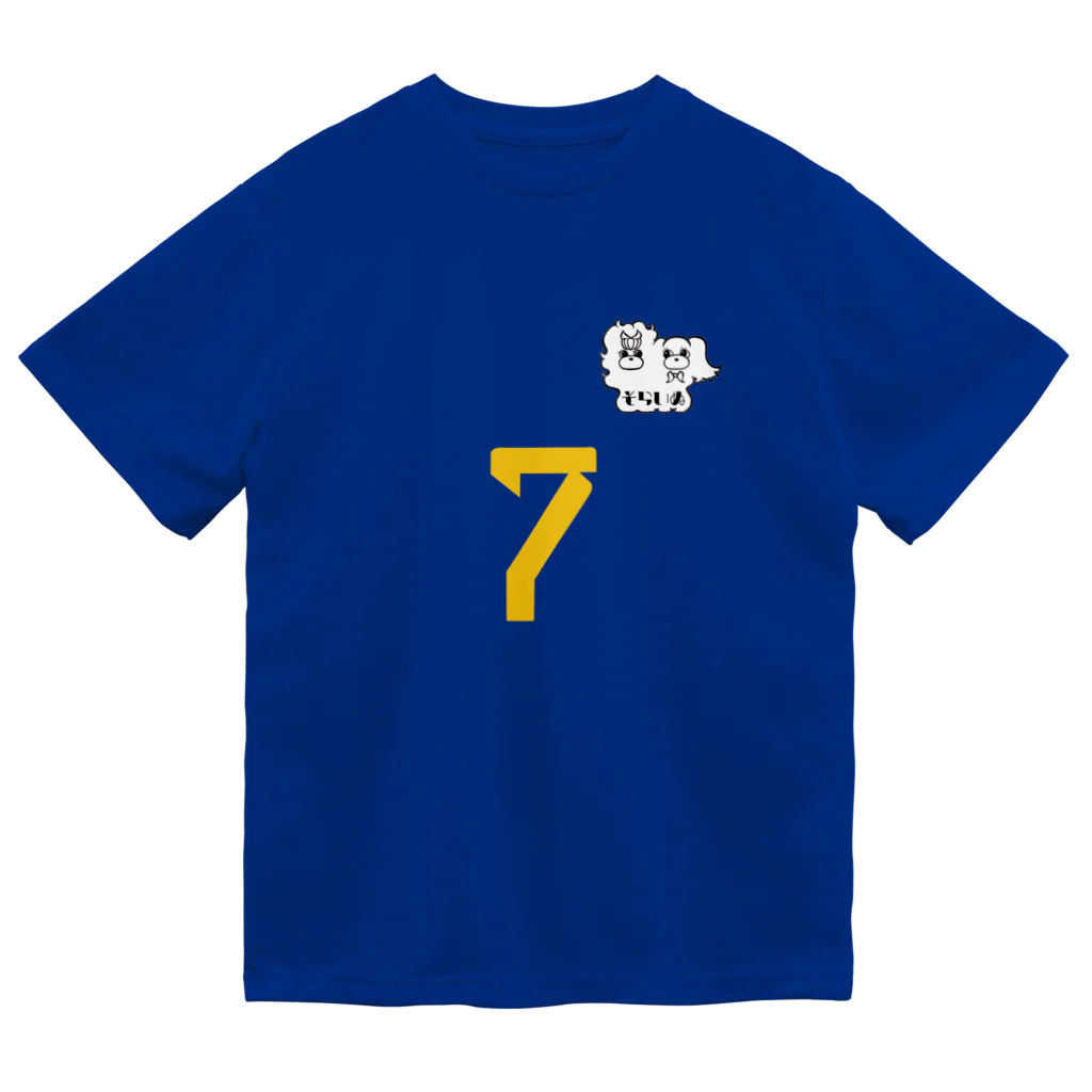 オリジナルグッズSHOPの７周年★スカイドッグサービス  サッカーユニフォーム風「７」×犬（ワンちゃんキャラクター） Dry T-Shirt