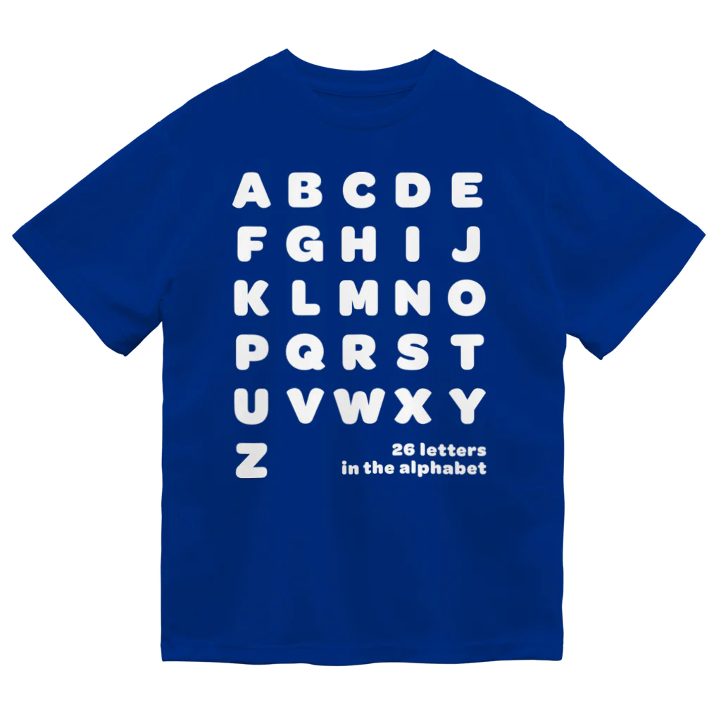 PyriteDesignの26 letters in the alphabet【Tshirt】【Design Color : White】【Design Print : Front ドライTシャツ