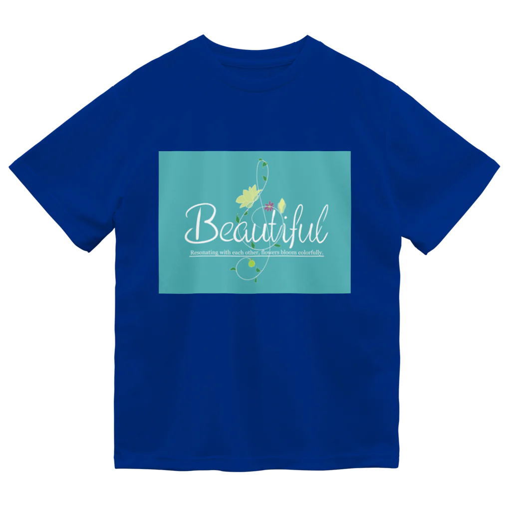 MSYのBEAUTIFUL FLOWER (ターコイズ) ドライTシャツ