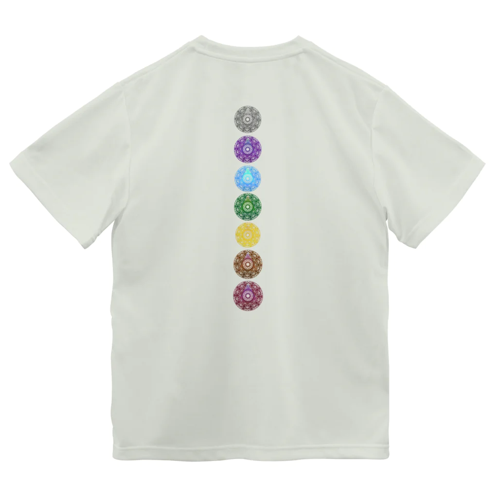 💖宇宙整体♪🌈♪こころからだチャンネル♪💖のFlower of  Life waving  🌈LOGO version ドライTシャツ