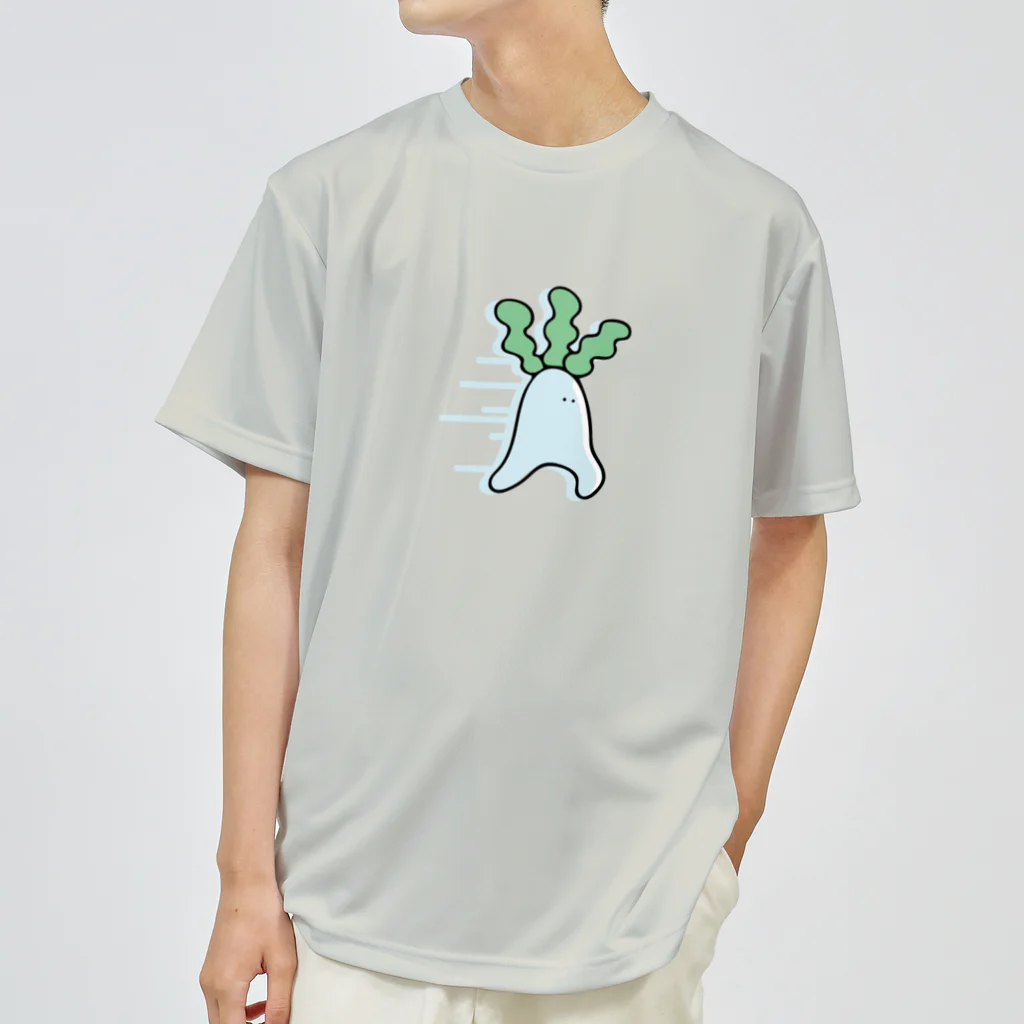 おばけ植物園のにげる大根 ドライTシャツ