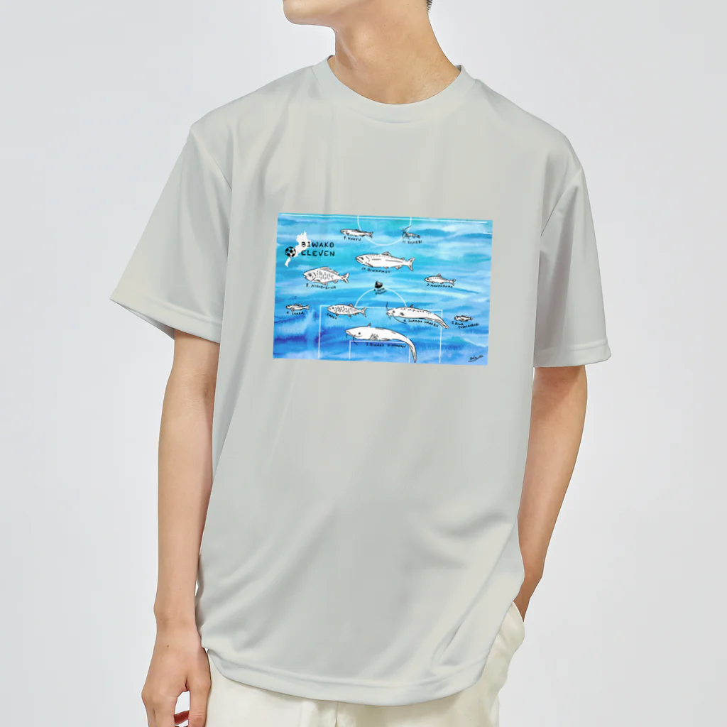 by みなもとそらの琵琶湖イレブン ドライTシャツ