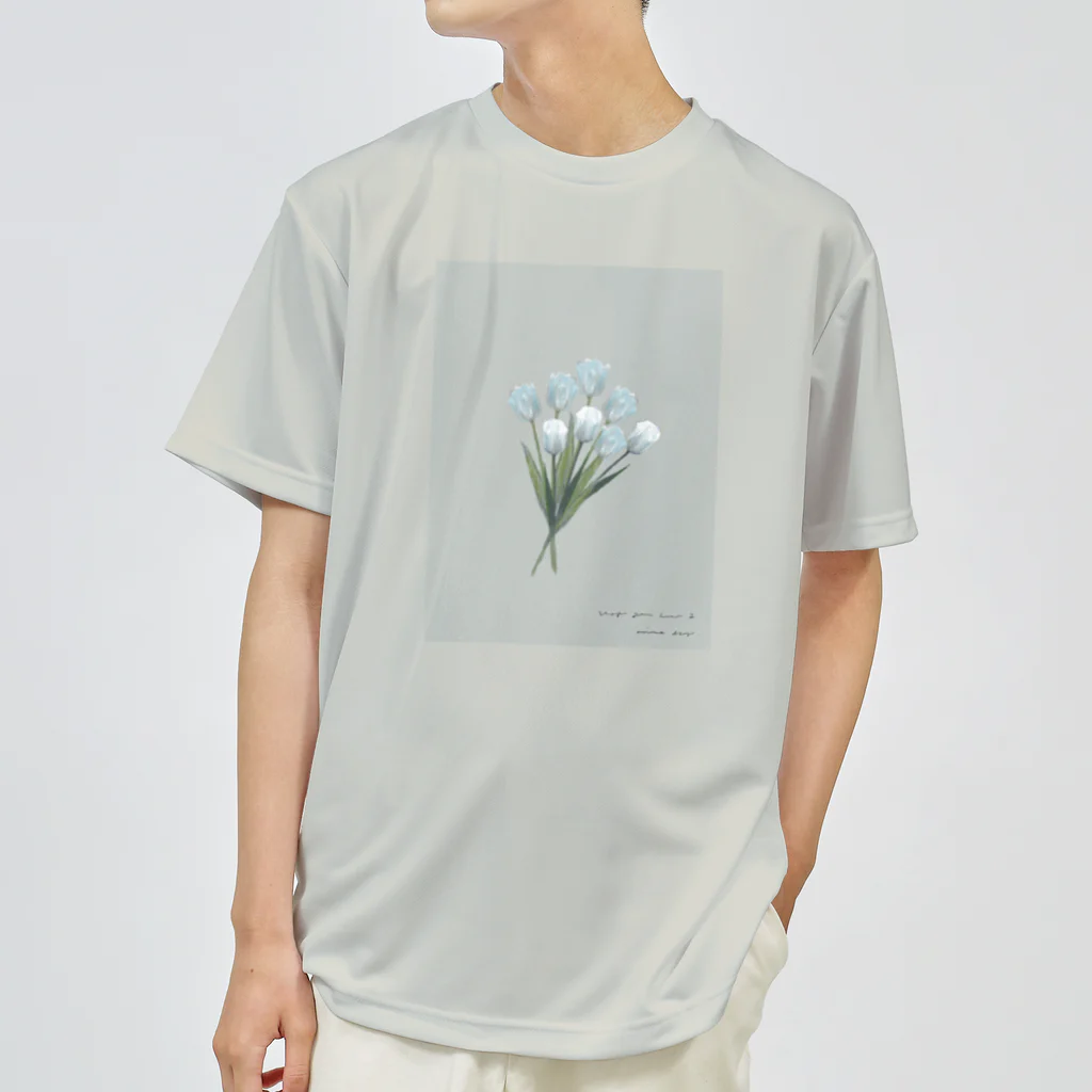 rilybiiの💐 mint green gray × white gray blue . Dry T-Shirt