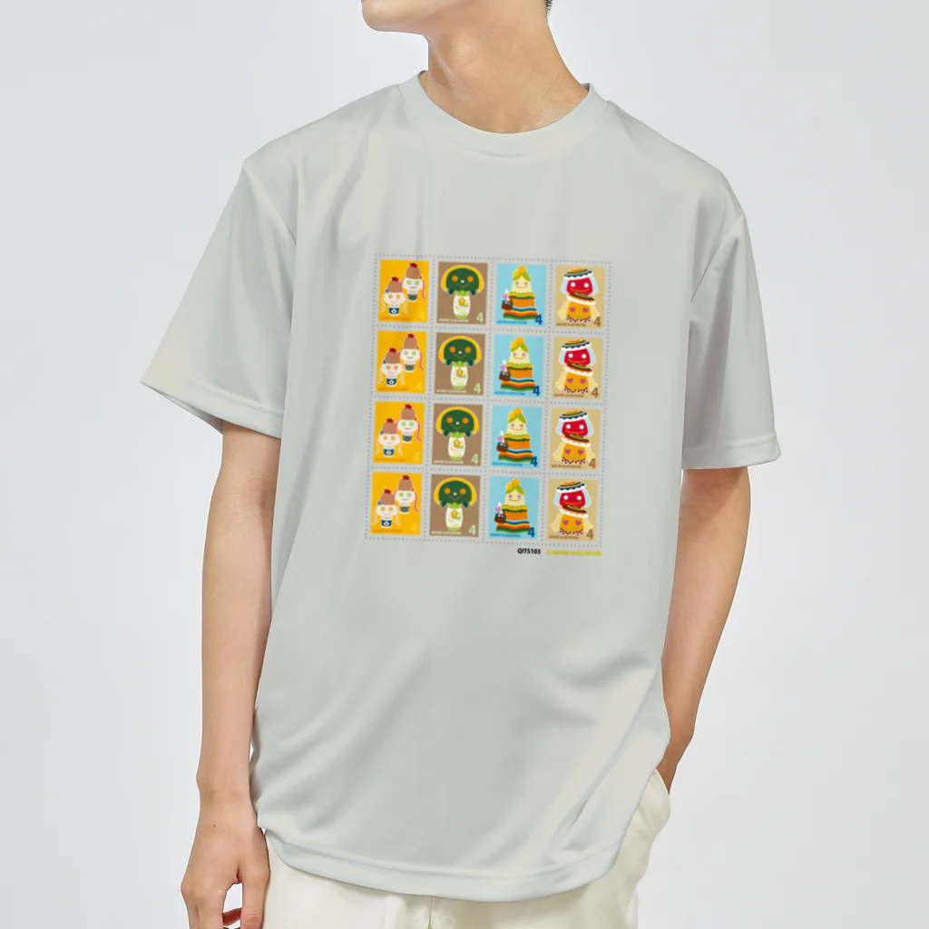 Quatre Illustrationのキャトル切手_お野菜ファッションB 4×4 Dry T-Shirt