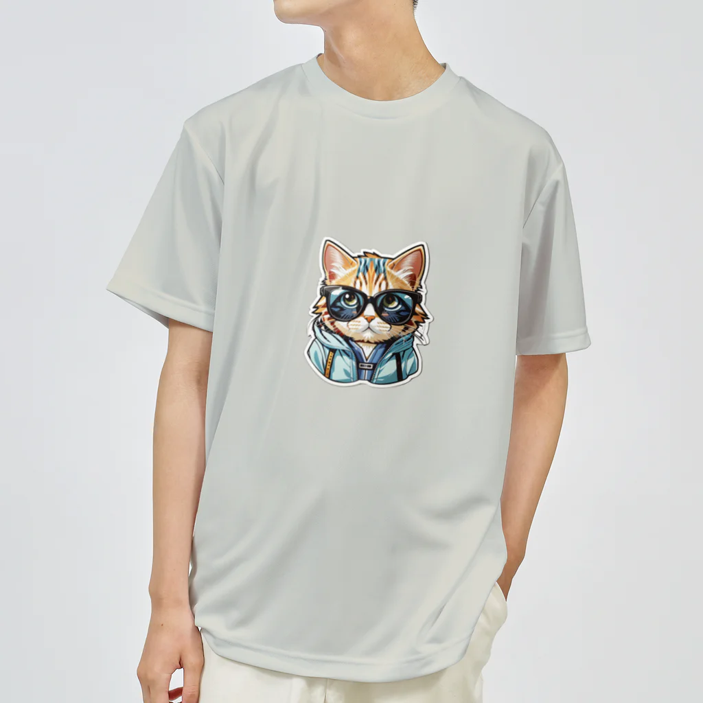 R-KAMIのサングラス猫2 Dry T-Shirt