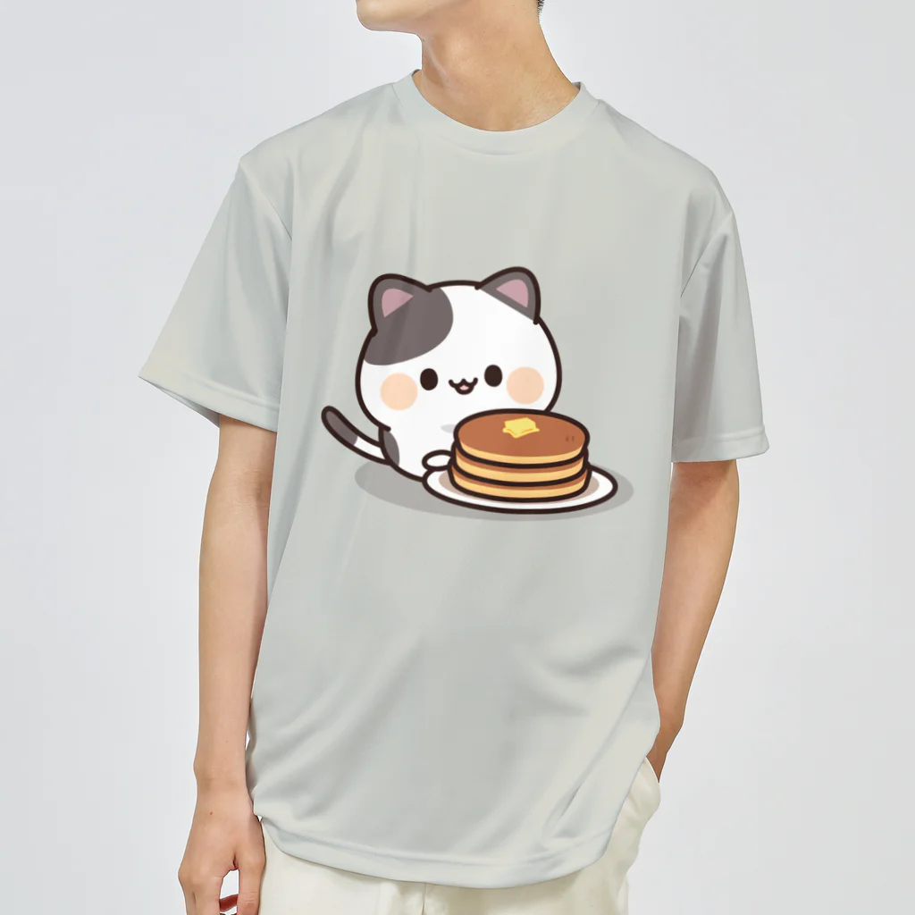 DECORの感情豊かなくろぶちにゃんこ　ホットケーキver. ドライTシャツ