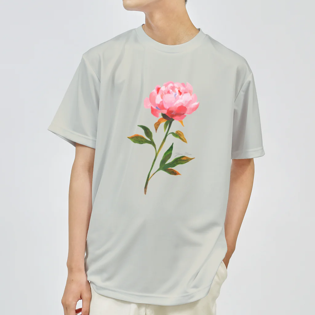 YURI MIUの芍薬 ＊ Pink Peony 01 ドライTシャツ