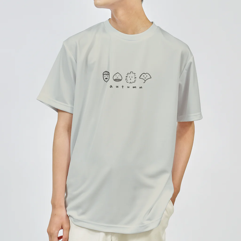 Andiamoの秋の実ブラザーズ（茶） ドライTシャツ