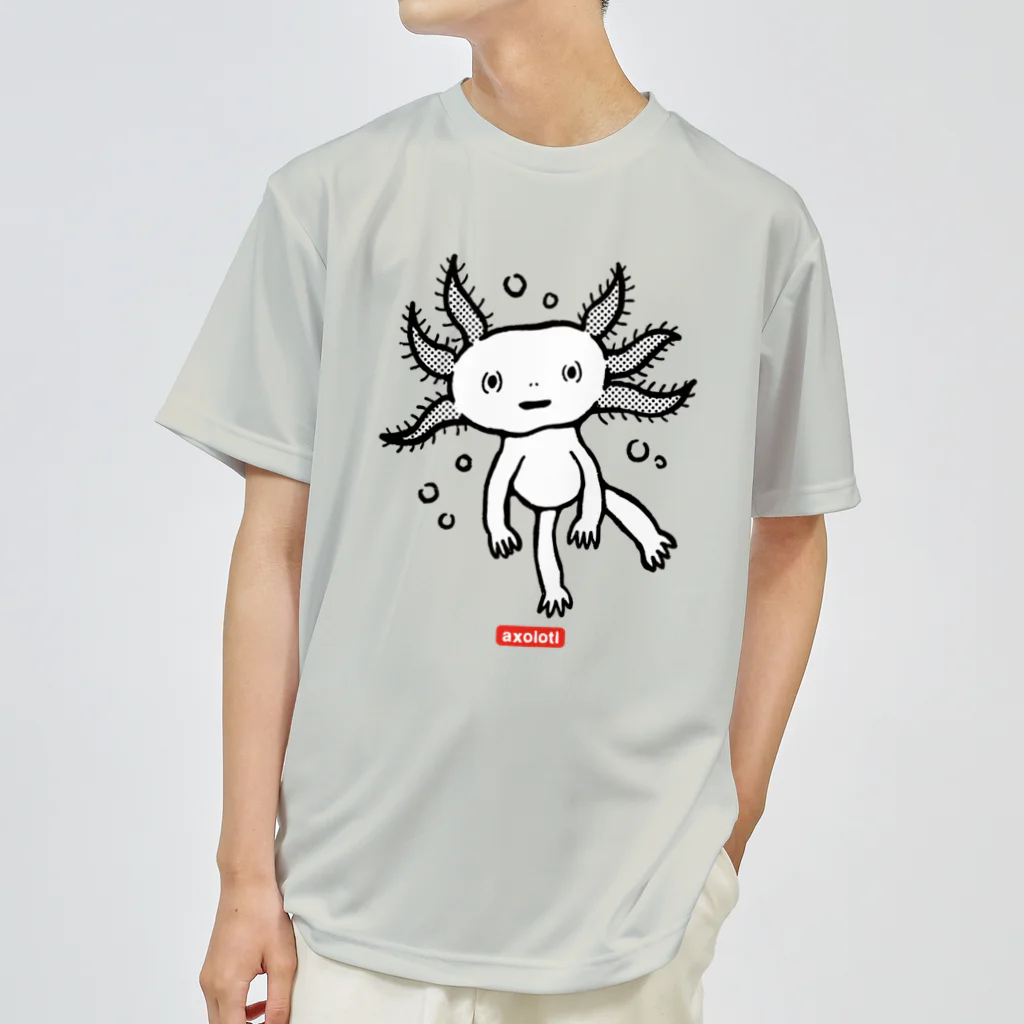 mincruのおとぼけ顔のウパさん_モノクロver ドライTシャツ