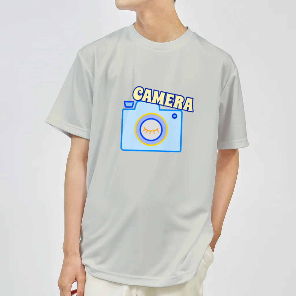 charlolのcamera ブルー ドライTシャツ