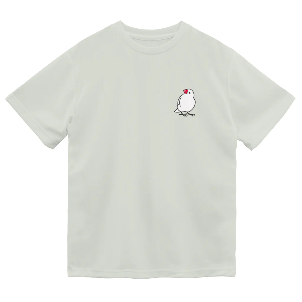 PERIDOTの見上げる白文鳥 ドライTシャツ