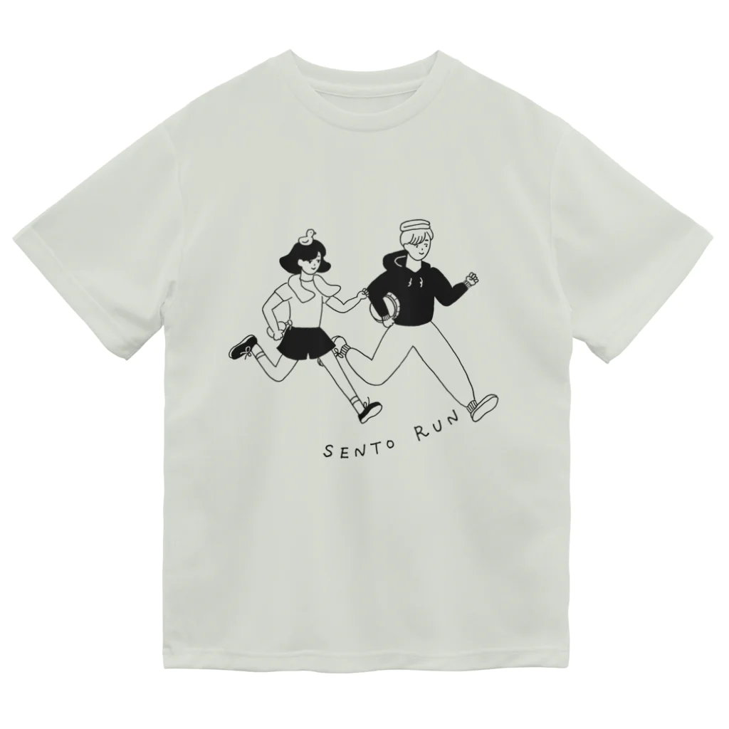 銭湯ラン.comの銭湯ランTシャツ シルバーグレイ Dry T-Shirt