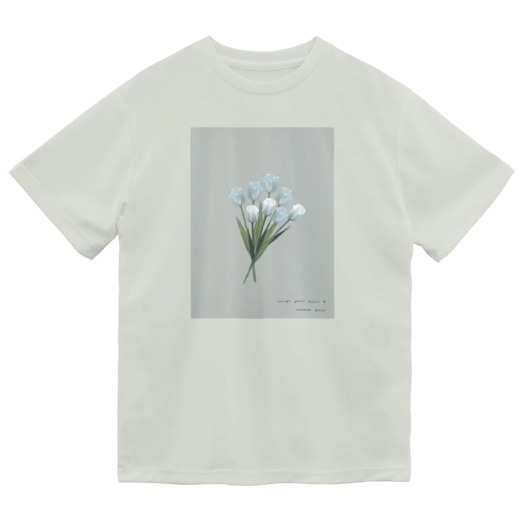 rilybiiの💐 mint green gray × white gray blue . Dry T-Shirt