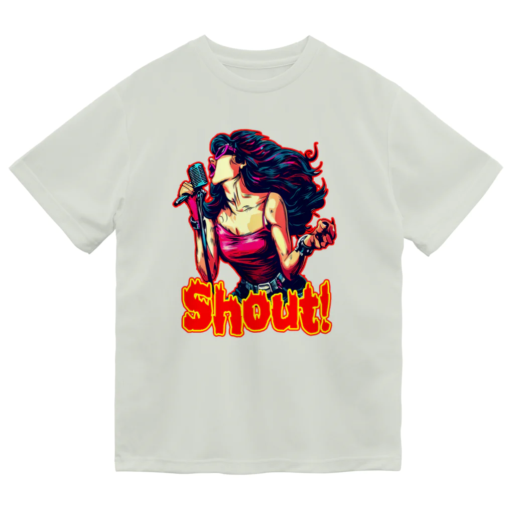 islandmoon13のSHOUT!　【ROCK歌手】シャウト！ ドライTシャツ