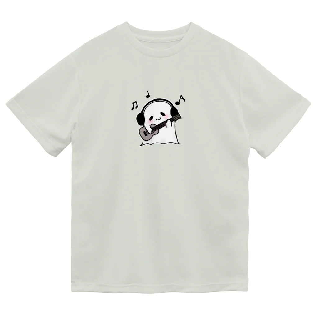 円（まどか）の気まぐれアートのウクレレを弾くオバケ(カラー) ドライTシャツ