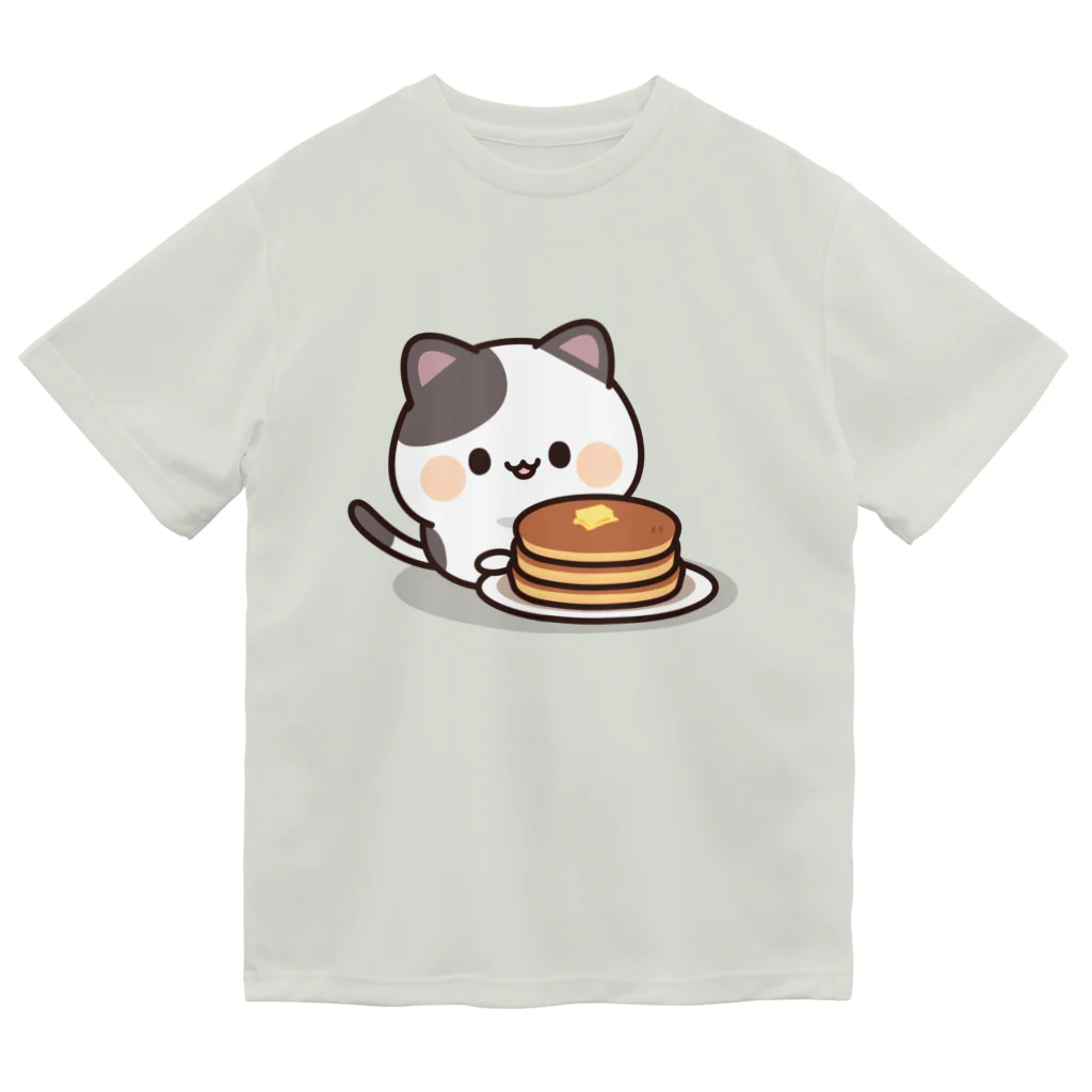 DECORの感情豊かなくろぶちにゃんこ　ホットケーキver. ドライTシャツ