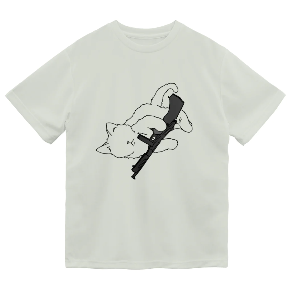 amemugi（あめむぎ）のネコと機関銃。 Dry T-Shirt