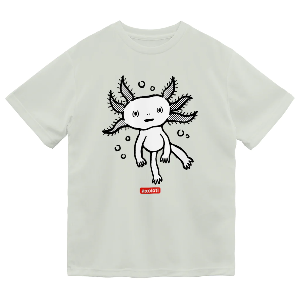 mincruのおとぼけ顔のウパさん_モノクロver ドライTシャツ