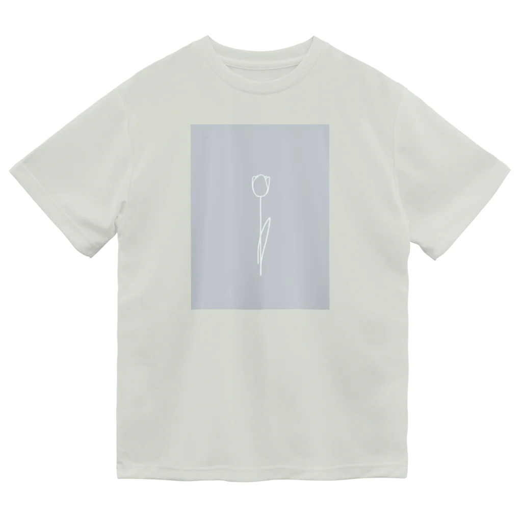 rilybiiのWhite Flower babygrayBlue ドライTシャツ