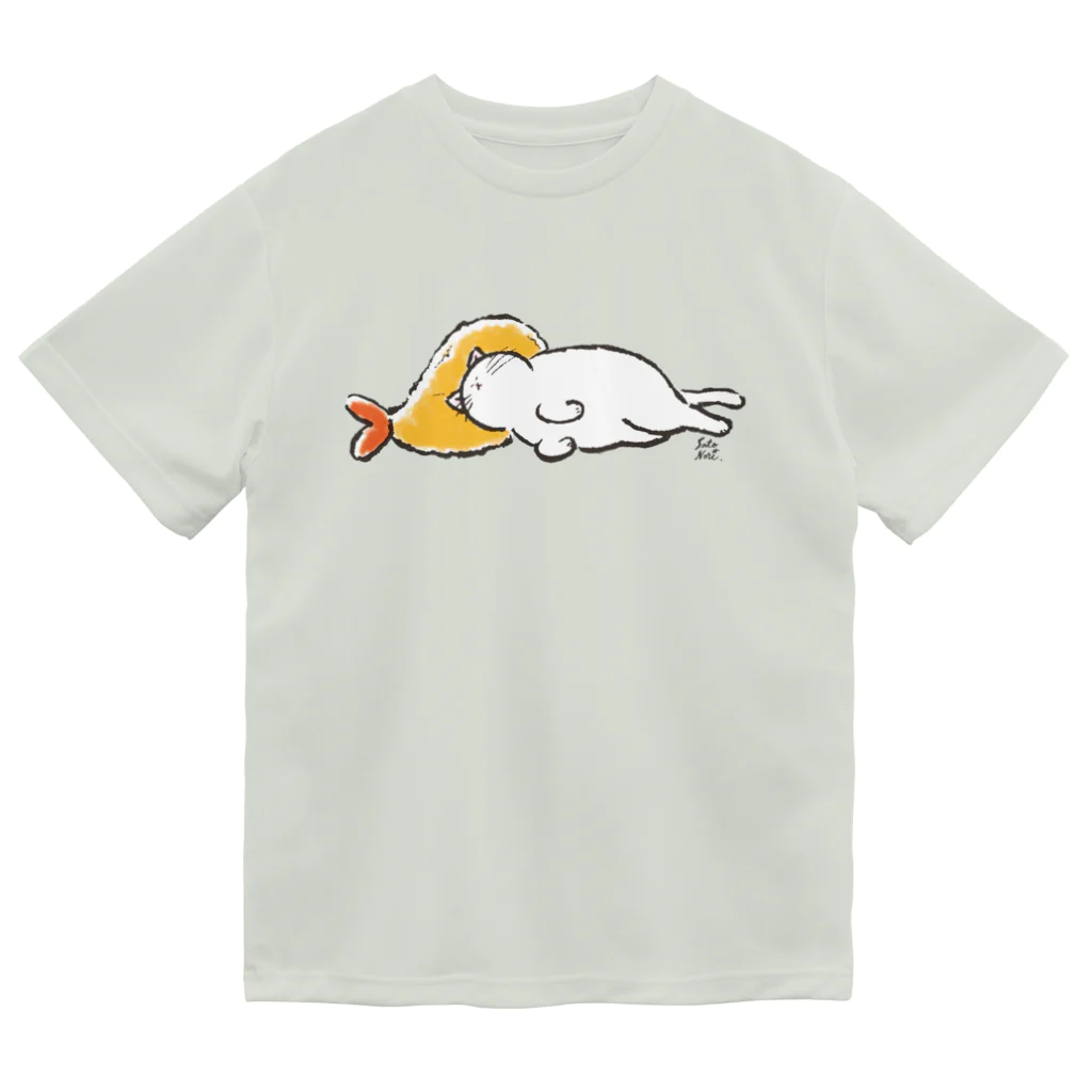 サトウノリコ*のピスピスゆーて寝るネコ【白】 ドライTシャツ