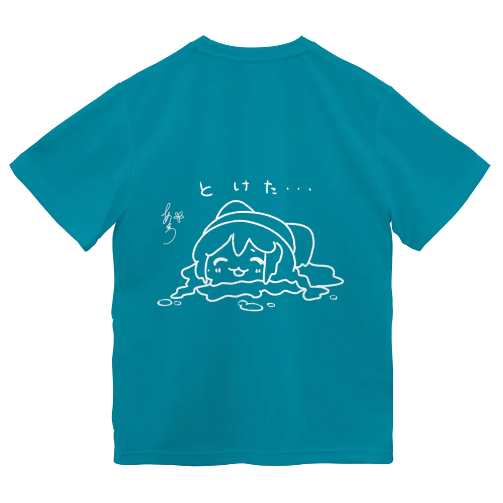 暁*あとりえ🎨のとける＆とけた(表裏あり) 白抜き Dry T-Shirt