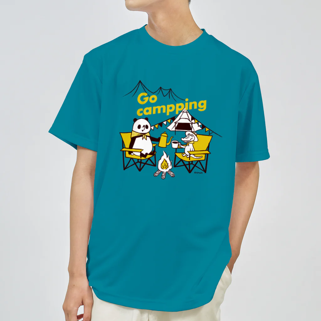 キッチュのGo camppingパンダのおはなし ドライTシャツ